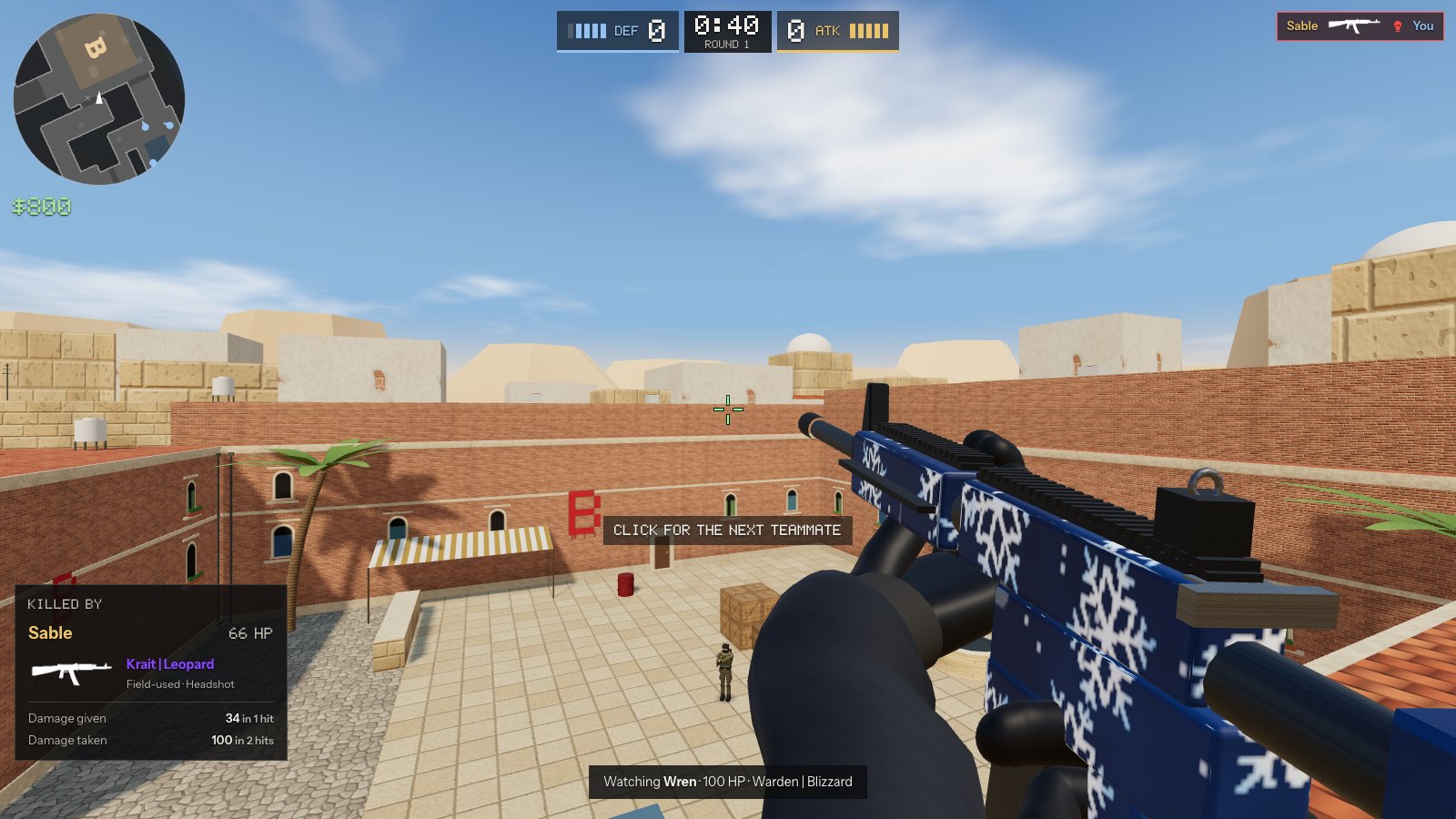 Taken out: who got you, the finish on their gun and the damage you traded — then a teammate's eyes.